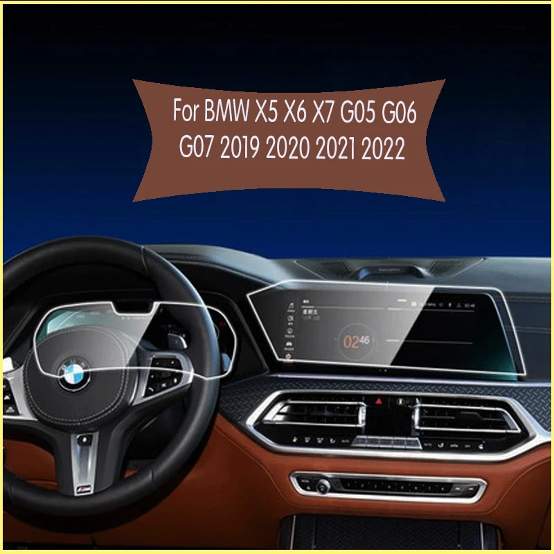 For BMW X5 X6 X7 G05 G06 G07 2019 2020 2021 2022 Car GPS Navigation Protective Film  LCD Screen Tempered Glass Protective Film