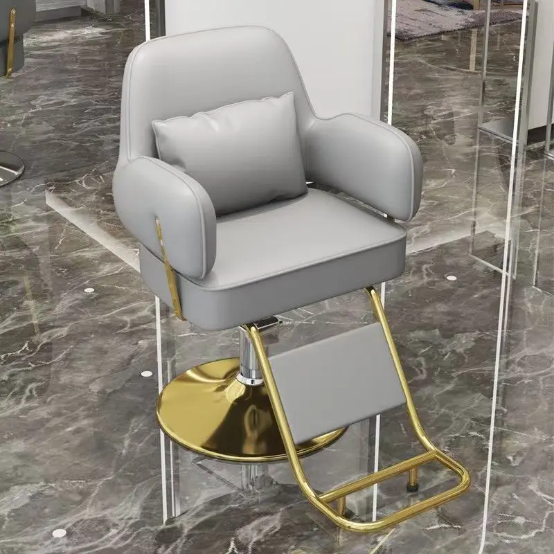 

Factory Wholesale Beauty Stainless Steel Gold Base Hair Salon Metal Frame Styling Hair-cutting Chair Salon Furniture