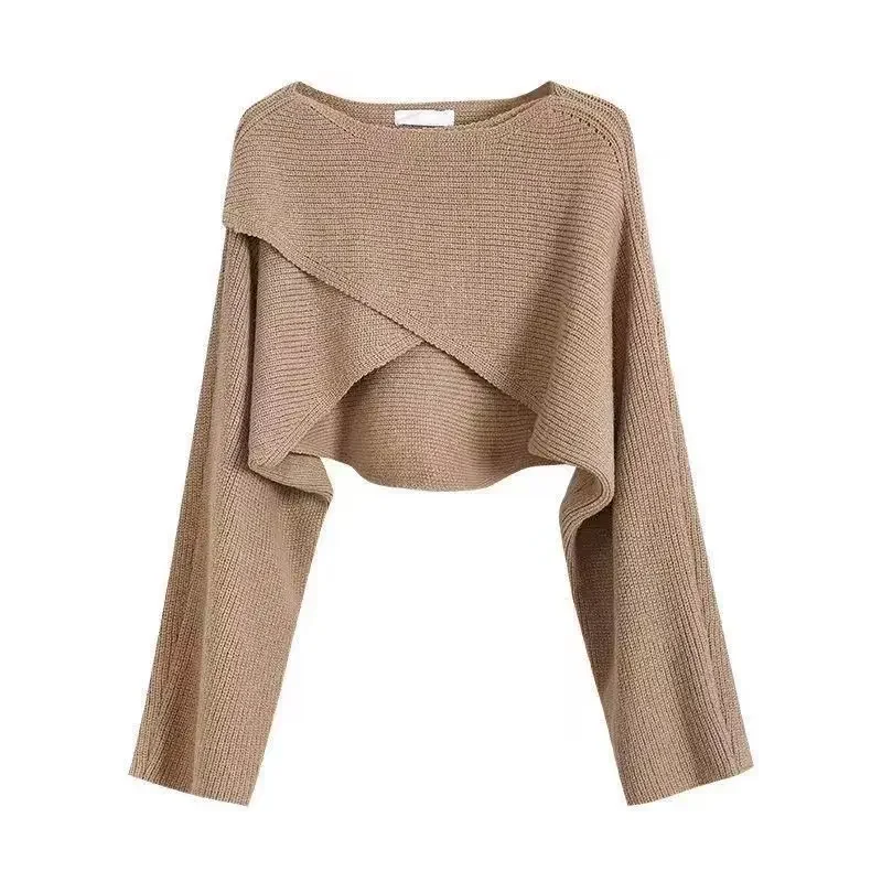 Gestrickte Pullover Frauen Herbst Winter Fledermaus Ärmel Pullover neue schicke asymmetrische Design Temperament koreanische elegante weibliche Outwear