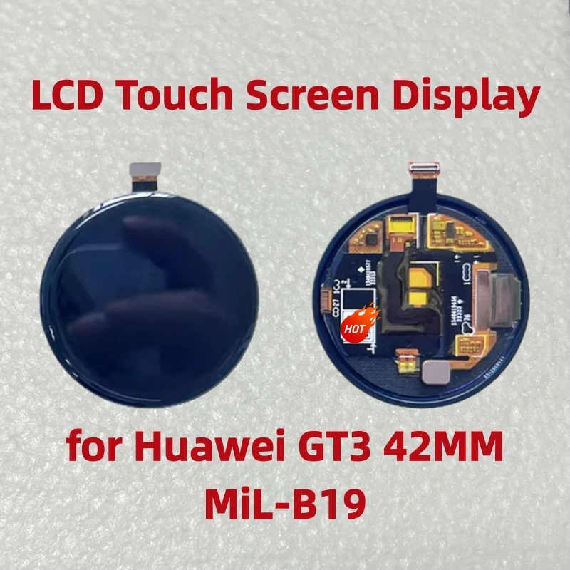 LCD Touch Screen Display for Huawei GT3 42MM MiL-B19 LCD Screen with Frame Digitizer Full Assembly Watch Replace Spare Part