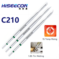 HISEECON Silver C210 Soldering Iron Tips Efficient Heat Conduction Compatible Original JBC Sugon Aifen T210 T26 A9 Station