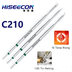 HISEECON Silver C210 Soldering Iron Tips Efficient Heat Conduction Compatible Original JBC Sugon Aifen T210 T26 A9 Station