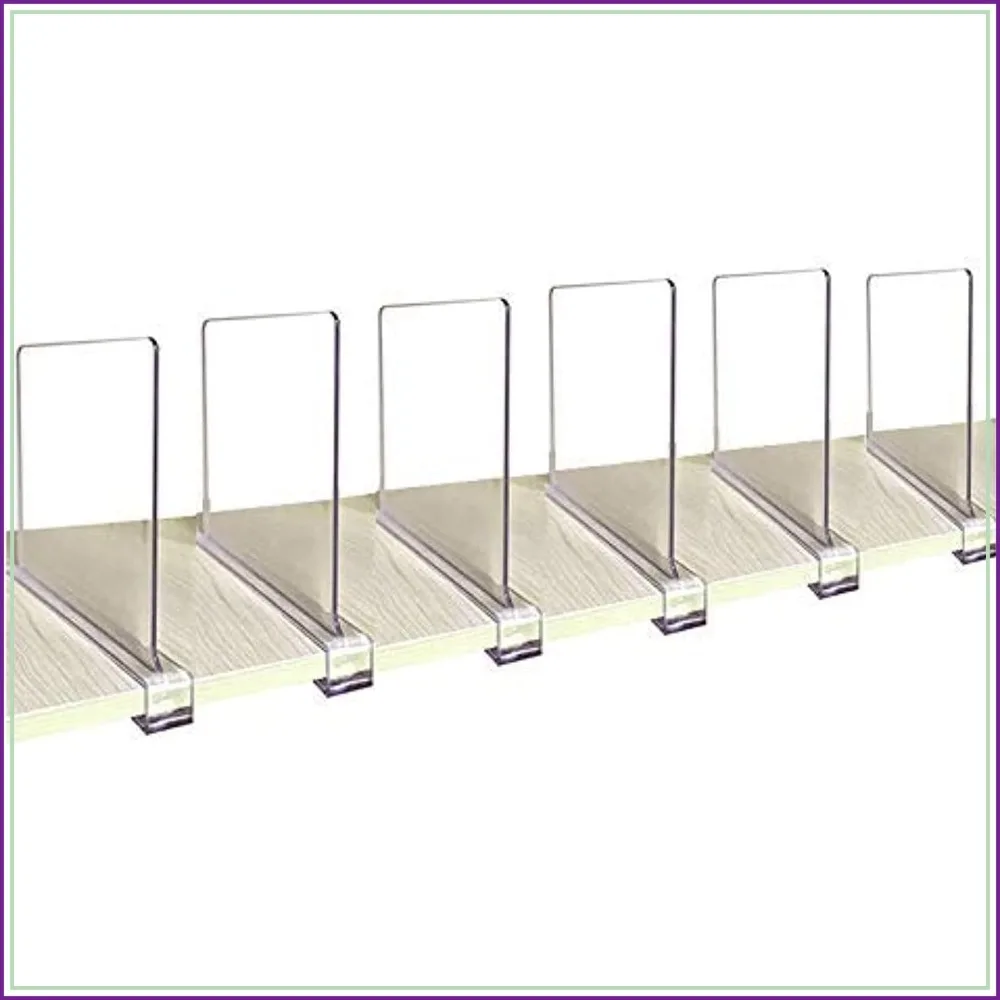 

Acrylic Shelf Dividers, Clear Closet Organizer for Shelves, 6 PCS
