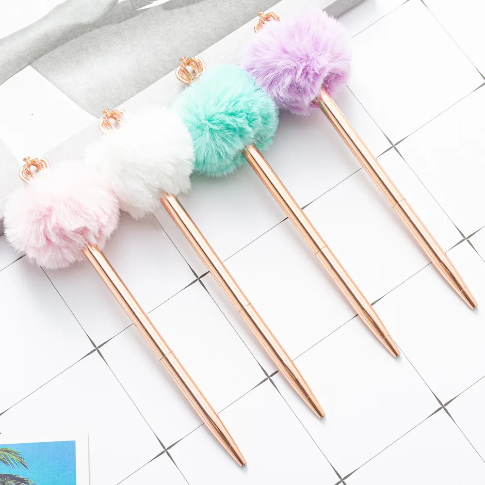 1 Piece Shiny Metal Crown Bird Flamingo Ball Ballpoint Pen Interesting Ballpoint Pen School Stationery School Office Supply