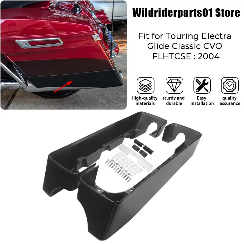 Double Cut Hard Saddlebag Extension ABS 1 Pair Motorcycle Part For Touring Road Glide Custom CVO Anniversary FLTRXSE2 1994-2013