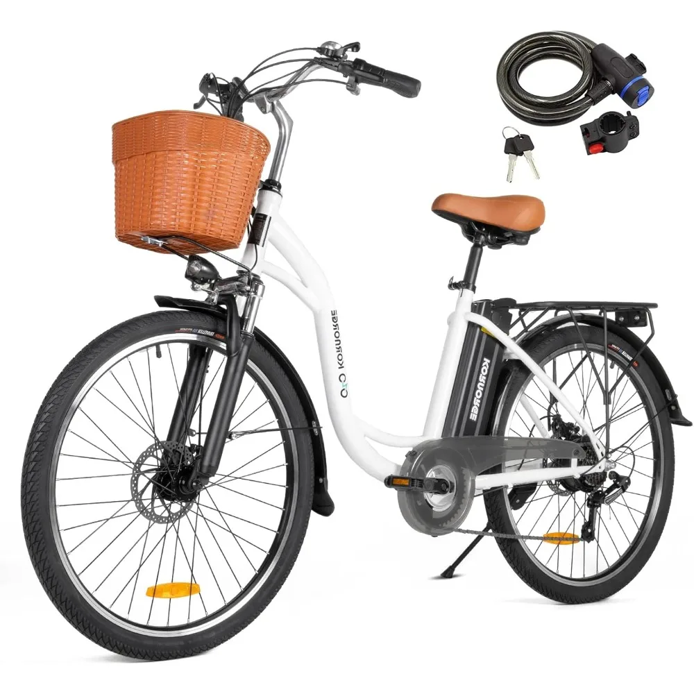 

Electric Bike for Adults - 26" City Commuter Ebike, 350W Motor with Removable 36V/12.5Ah Battery,Electric Cruiser Bike