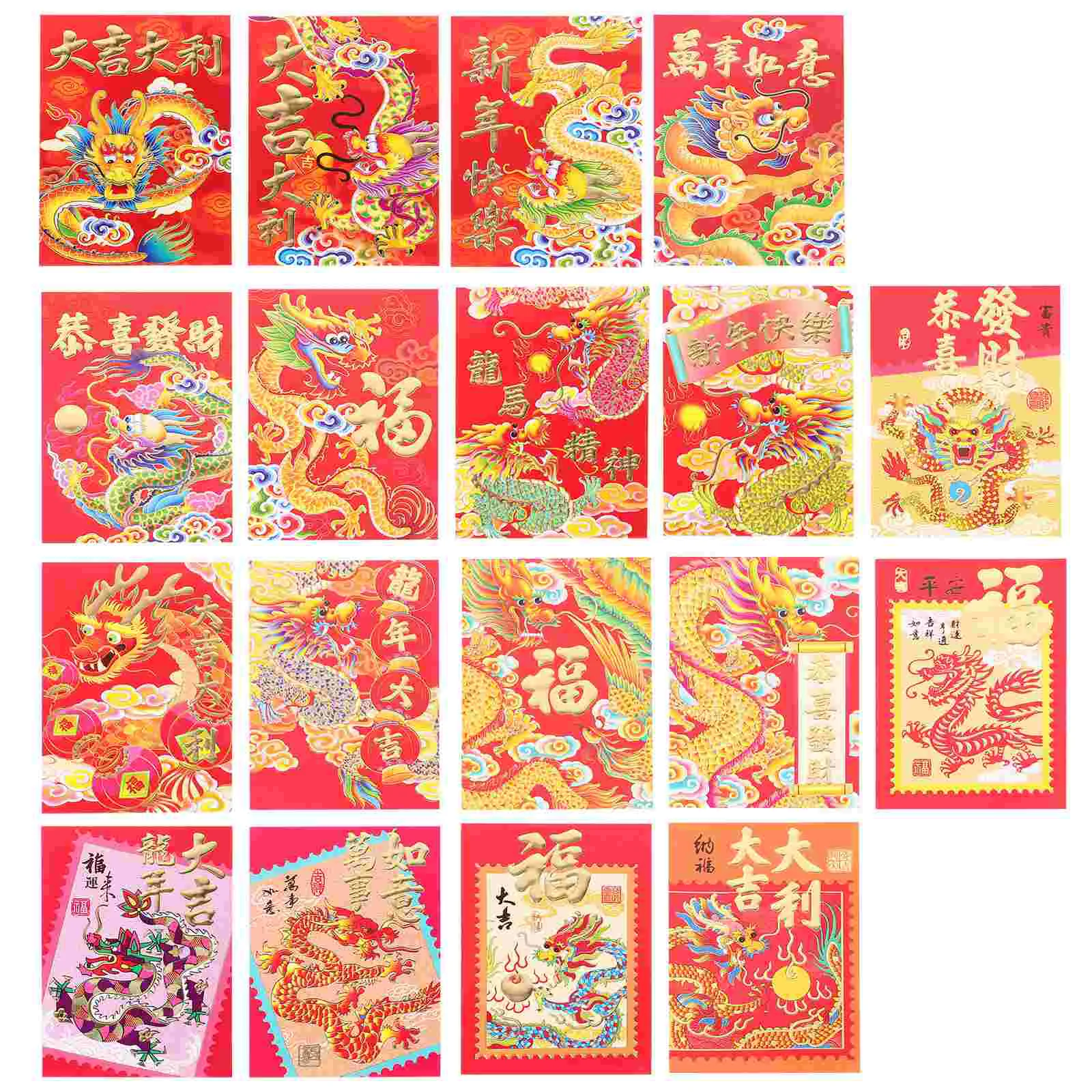 

18 Pcs Chinese Style Red Envelope Money Pouch New Year Packet Cartoon Paper Envelopes