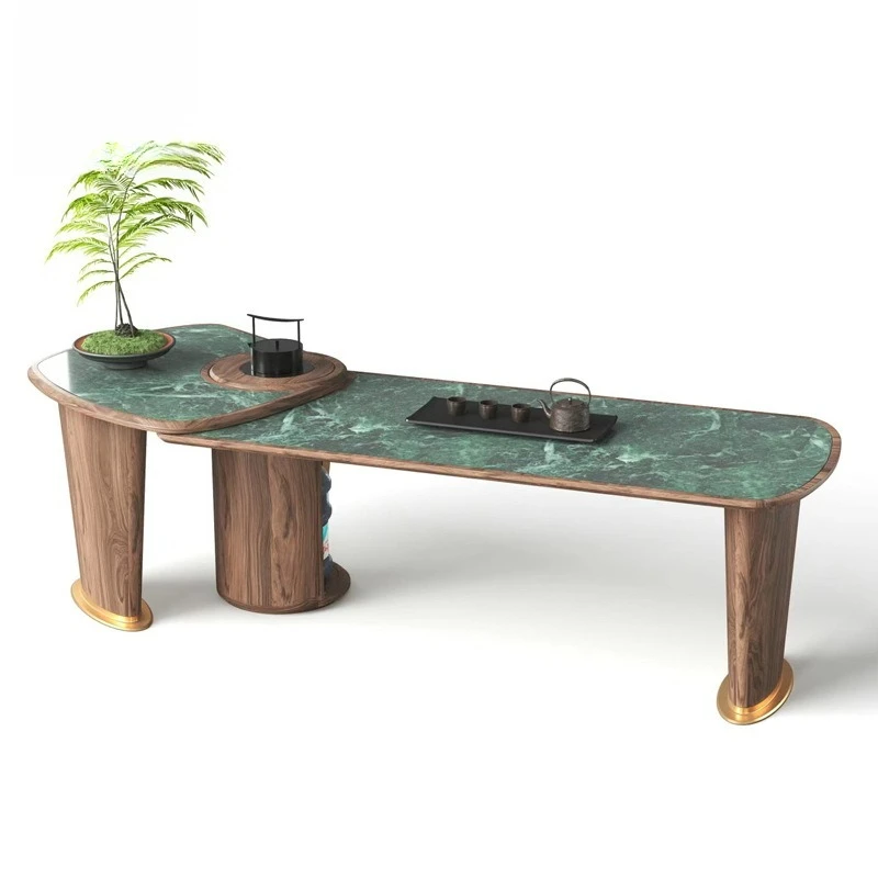 

Solid wood tea table long coffee table tea display