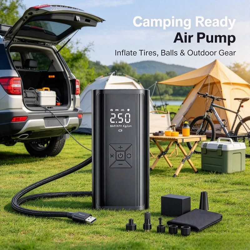 1pc Wireless Car Air Compressor Air Pump Electric Tire Inflator Pump for Motorcycle Bicycle Boat AUTO Tyre Balls Inflatable
