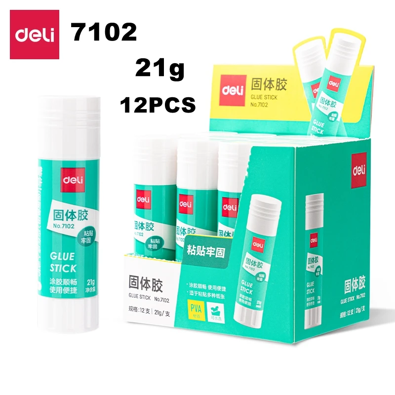 Deli 7101 7102 7103 Washable PVA Glue Stick Formaldehyde Free 9g 21g 36g Solid Glue Sticks for Glue Gun School And Home Use 1 Or