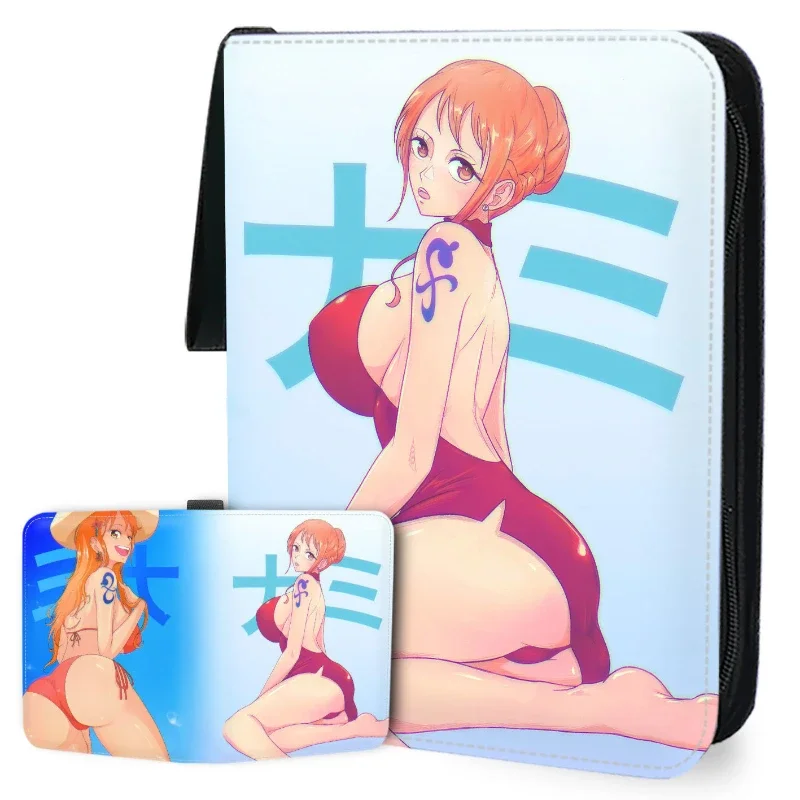 900pcs Card Album Book Anime One Piece Nami Empress Figure Collection Card Zipper Game Cards Binder Holder Kids Toy Gift