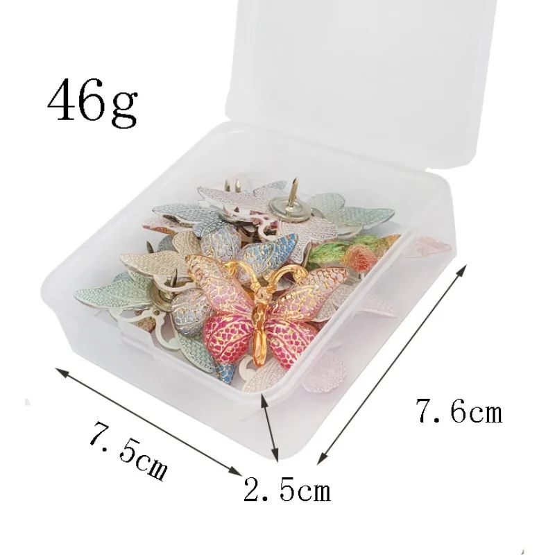 12Pcs Acrylic Butterfly Thumb Tacks Large Decorative Push Pins for Cork Board Wall Decor Creative Metal Drawing Pins for Office