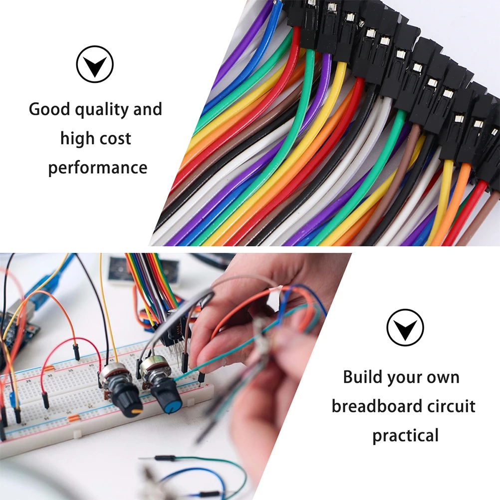 

10 PCS Line Ribbon Jumper Wire Solderless Breadboard Wires Portable Cable Tinned Copper