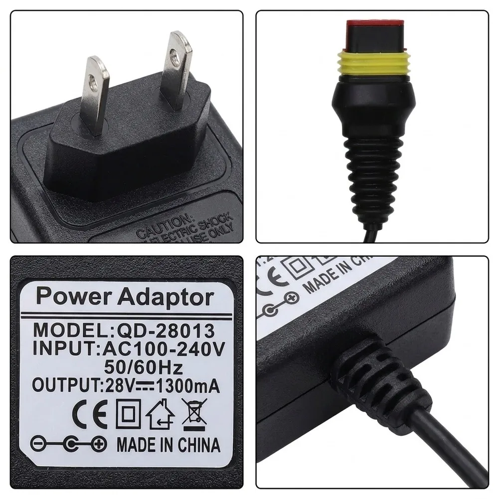 28V 1.3A Power Adapter with LED Charging Light for Robotic Lawnmowers Including 105 305 310 315 315X 405X 415X R50Li R70Li R75Li
