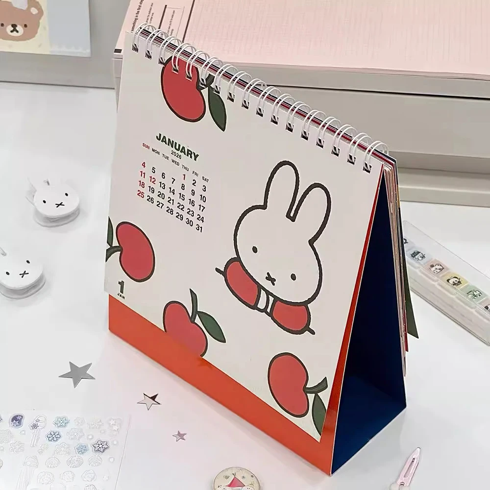 Kawaii ميفي 2026 أجندة مكتبية /رزنامة مكتبية أرنب لطيف الدائمة الوجه تاريخ مخطط سطح المكتب الجدول الشهري مخطط الطلاب الفتيات هدية #4