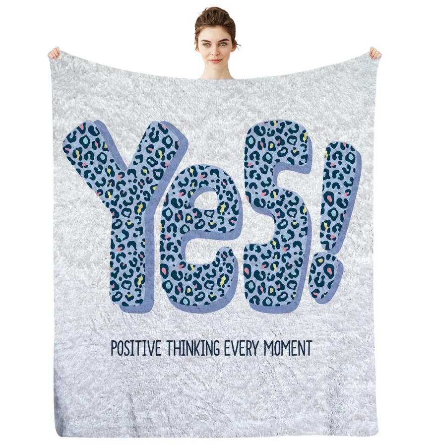 

1pc YES Blanket Cozy Print Soft Blanket - Skin-Friendly, Casual, and Versatile Shawl for Sofa, Living Room, and Outdoor