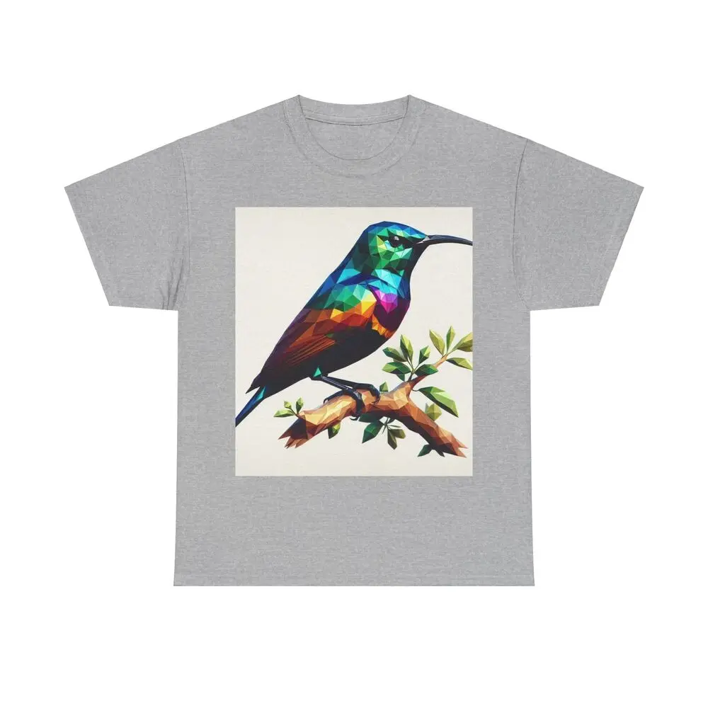 Low Poly Style Songbird Sitting On A Branch Anime Graphic T-shirts For Men Clothing Women Tees Y2K Tops Unisex Summer