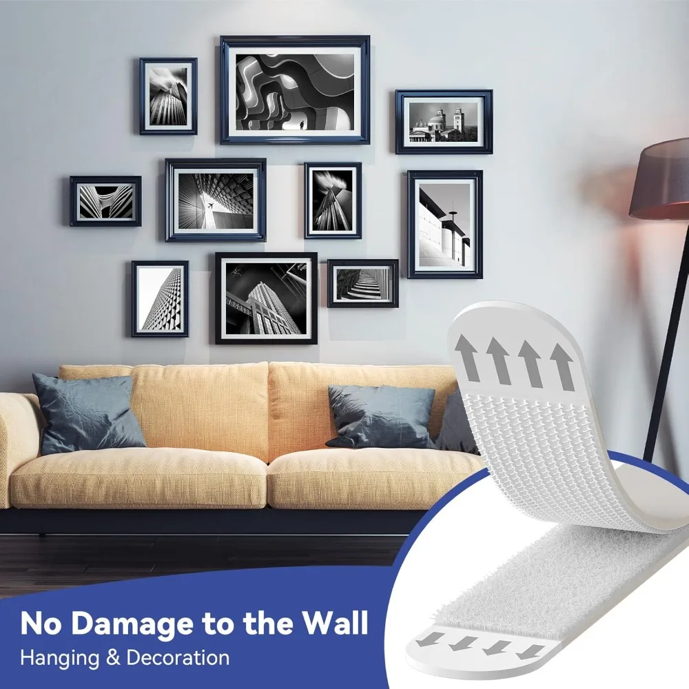 12/24Pairs Heavy Duty Removable Double Sided Strips: Adhesive Hanging Pads – For Picture, Poster, Frame & Wall Mounting