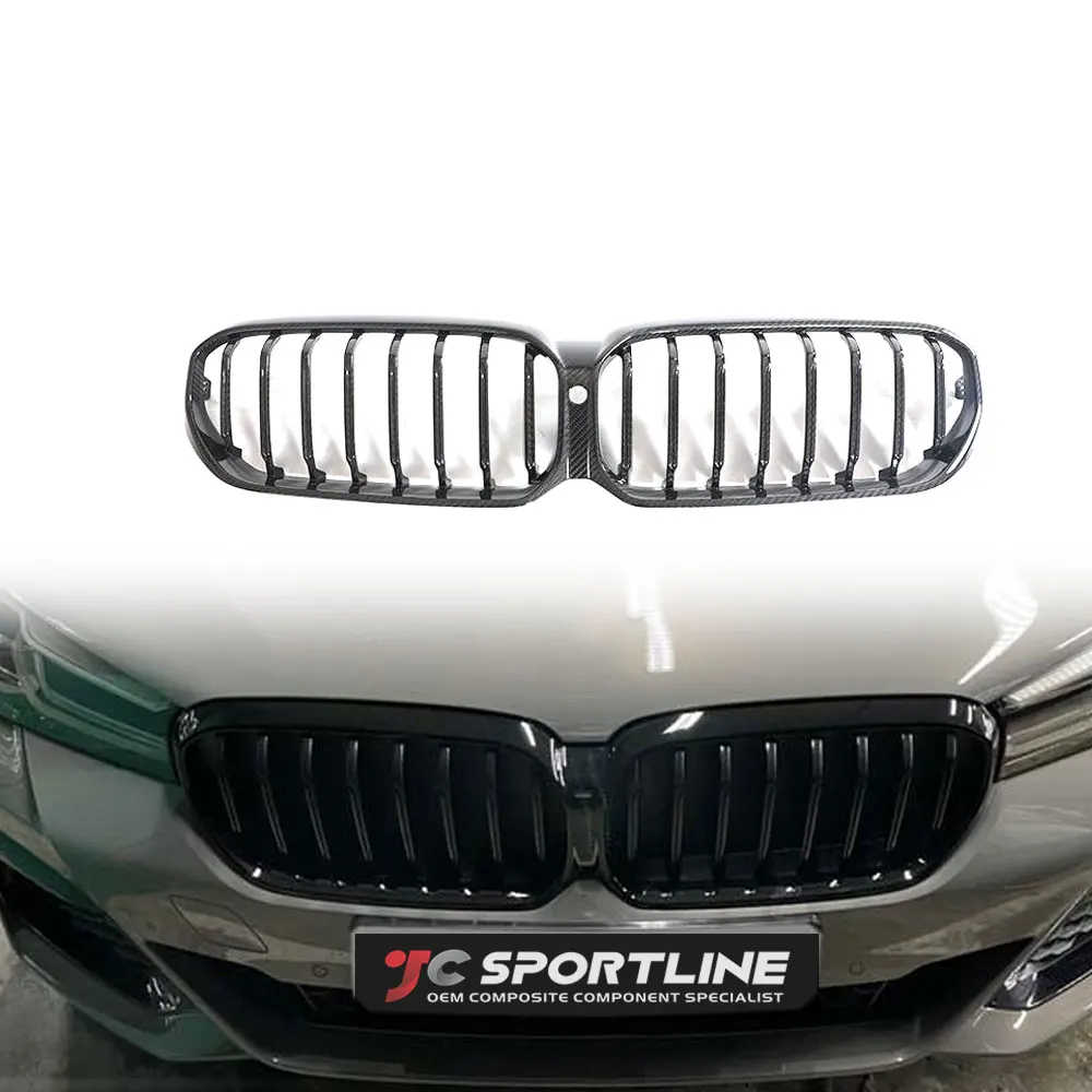 

Dry Carbon Fiber G30 Single Slats Front Kidney Grille For BMW 5 Series G38 LCI 530i Sedan 2021-2023 (ACC Version)