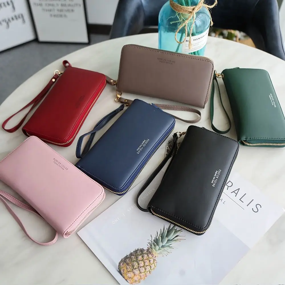 Multi-card Women's Long Wallet Portable PU Leather Korean Style Money Bag Elegant Purse Women Maiden