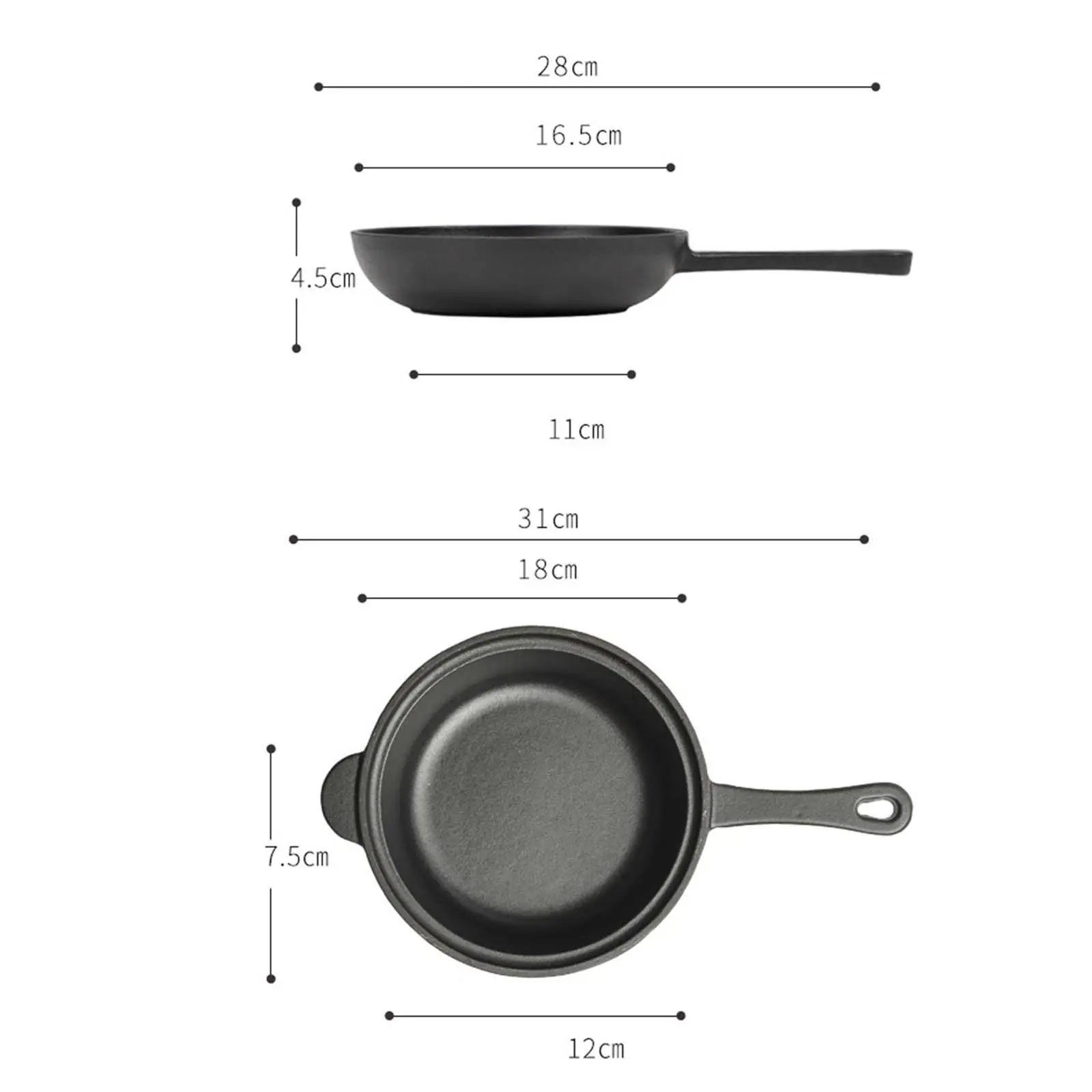 Combo Cast Iron Pan with Skillet Lid Stovetop Heavy Duty Quick Heating BBQ Cookware Grill Cooking Pot for Home Kitchen