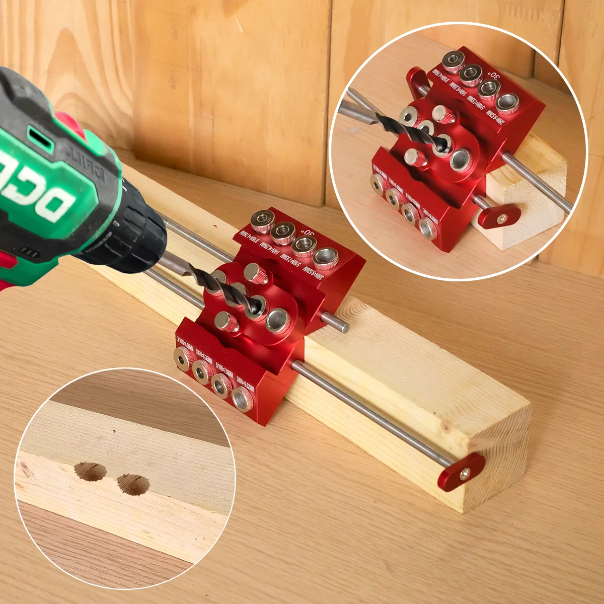 

30 ° /45 ° /90 ° Набор для сверления карманных отверстий из алюминия, многоугольный шаблон-направляющая для дрели с двойными удлинительными стержнями для деревообработки и DIY