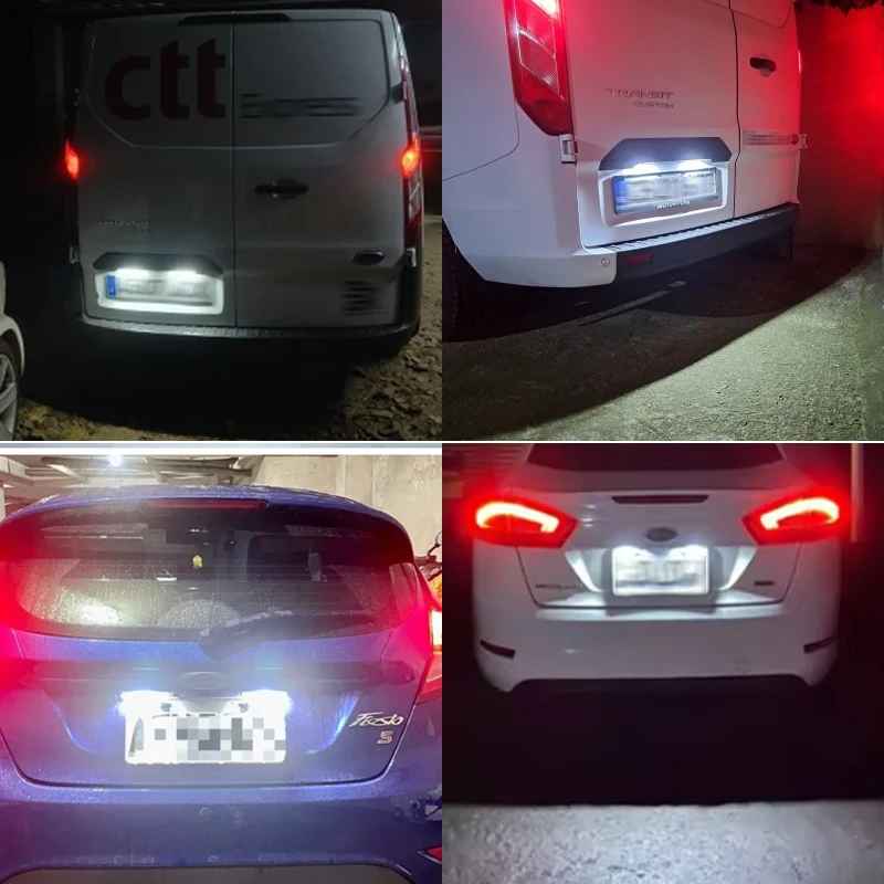 

2 шт. автомобильная белая светодиодная лампа освещения номерного знака 12 В для Ford Tourneo Transit Connect Courier Custom Jaguar XJ XF 2008-2015