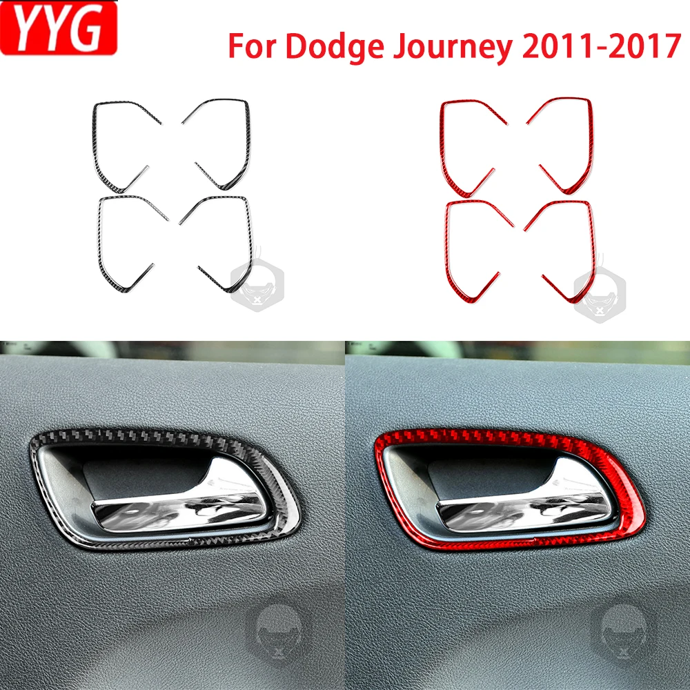 

For Dodge Journey 2011-2017 Carbon Fiber Door Handle Panel Cover Car Interior Decoration Accessories Sticker