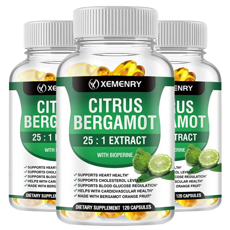 

Citrus Bergamot Capsules - Beneficial for Heart Health and Cardiovascular Health, Rich in Antioxidants and Immune Support