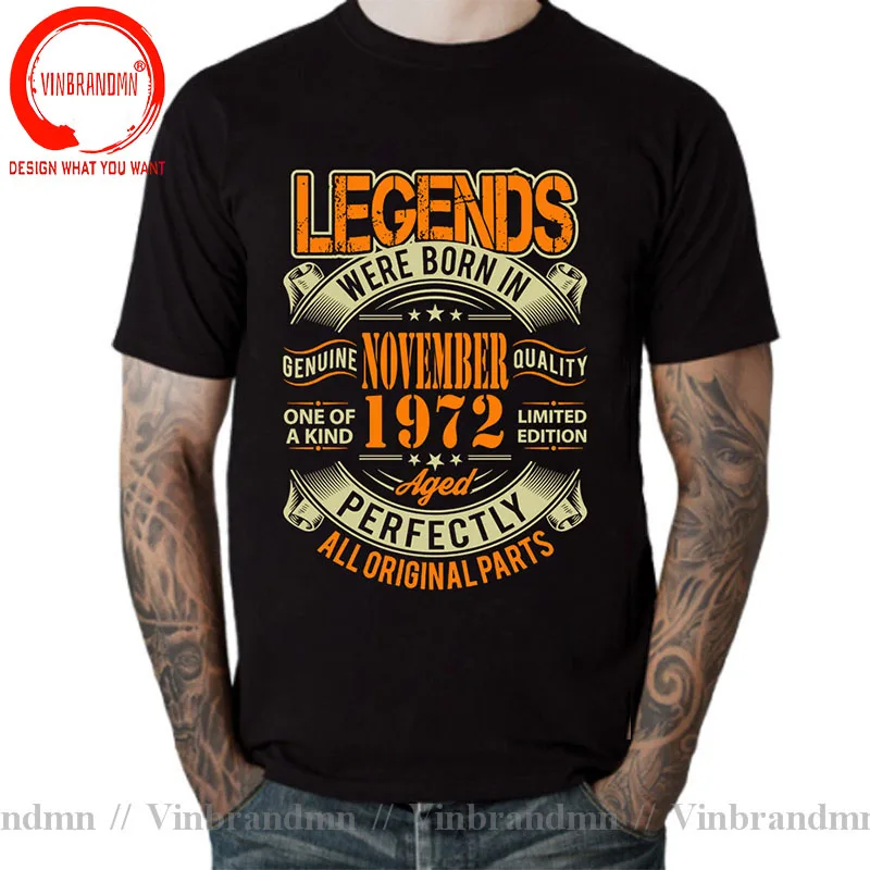 Legends Born in 1972 Aged Perfectly January Febuary March April May June July August September October November December T Shirt