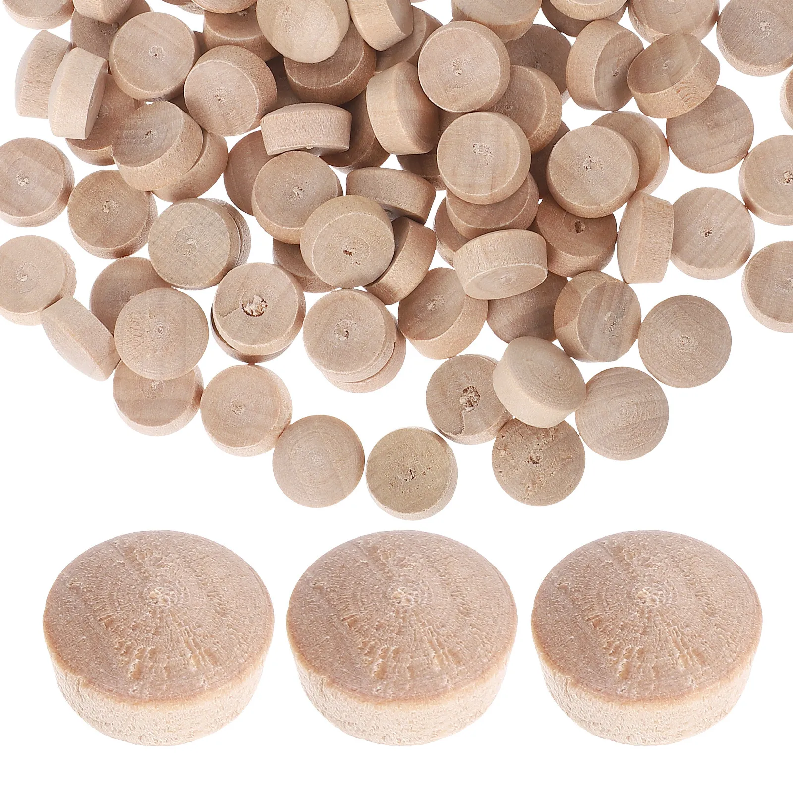 100Pcs Wooden Plugs for Carpenter Reusable Solid Wood Hole Covers Decorative Furniture Hole Plugs for Home Projects