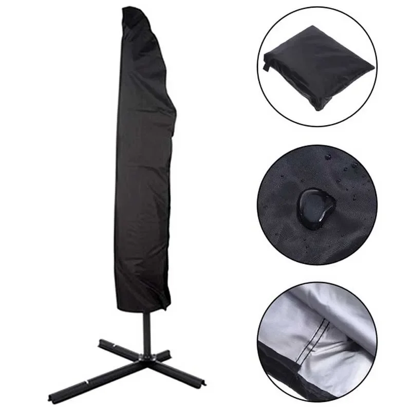 Outdoor Umbrella Cover Patio Parasol Waterproof Umbrella Cover  Drawstring Dust Protective Case Cantilever Mat