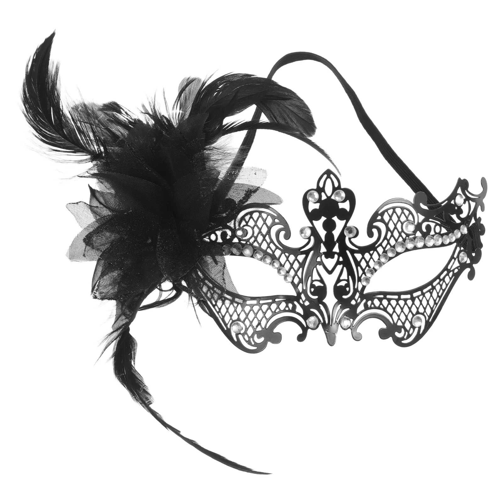 

Half Face Half Face Eye Mask Rhinestone Metal Dance Mask Party Costume Accessory Masks Cosplay