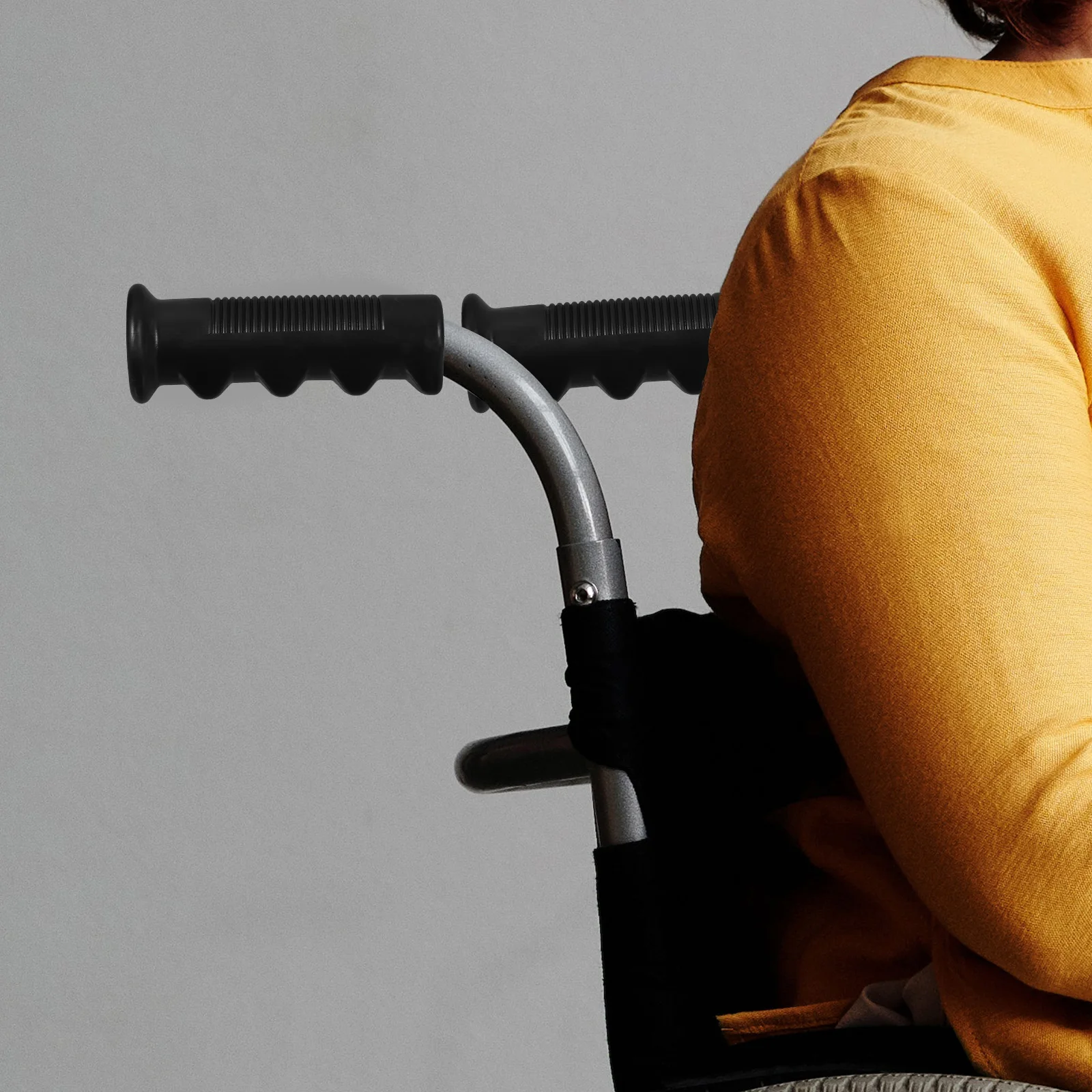 2 Pcs Anti-slip Handle Cover 25mm Diameter 110mm PVC Ergonomic Design Wheelchair Parts Mechanical Equipment Universal