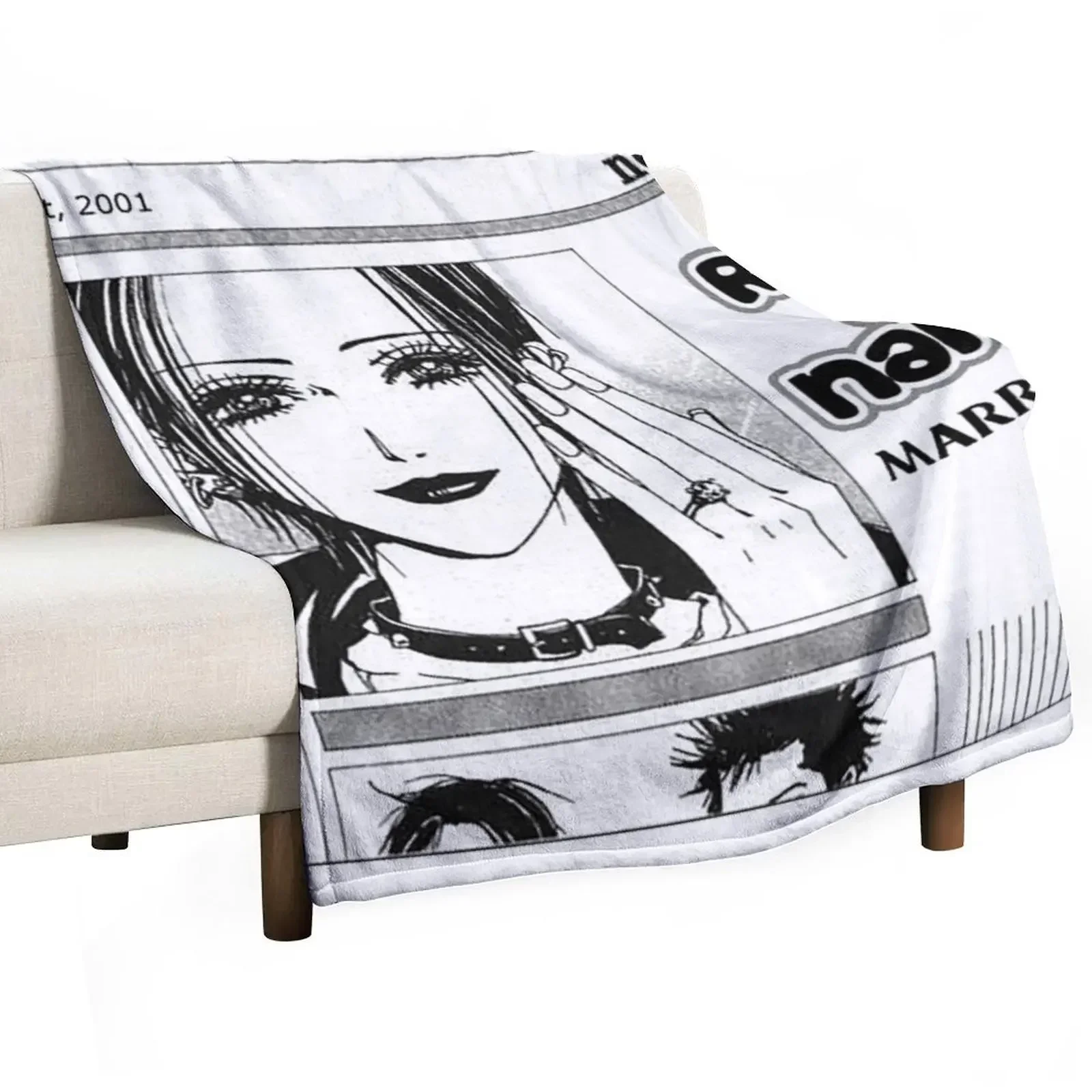 

Nana Osaki Engaged with Ren Throw Blanket Vintage Plush Blankets