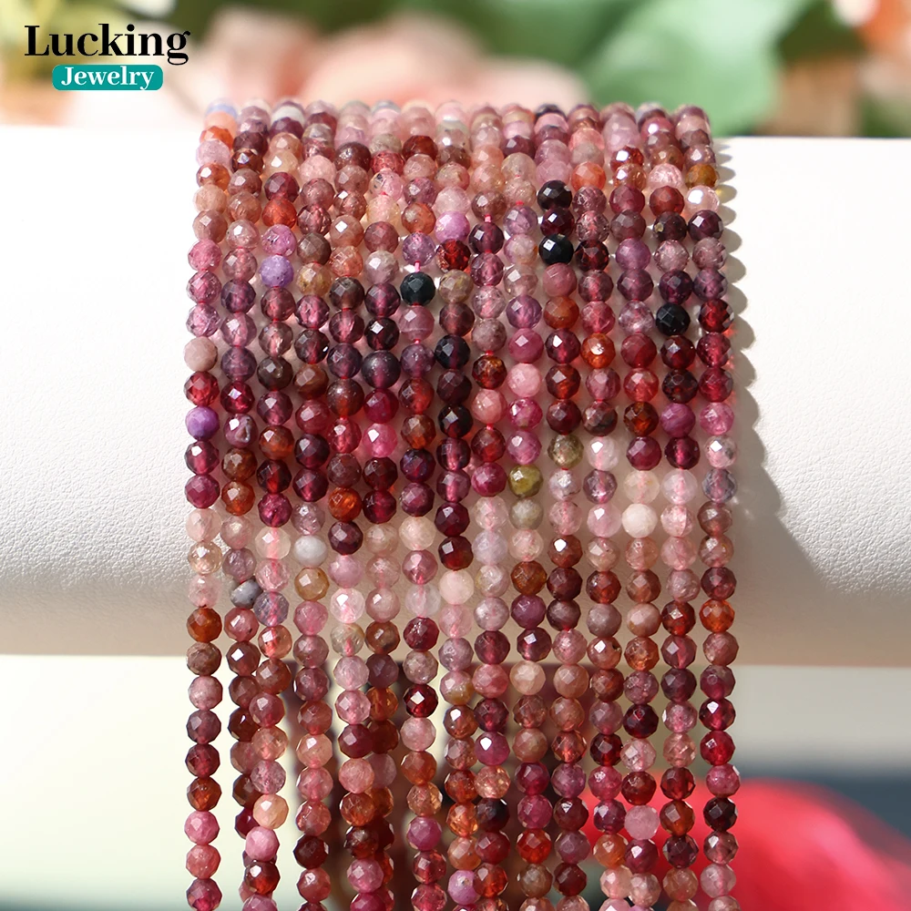 

Rare Natural Gradient Red Spinel 3mm 4mm Faceted Beads For Jewelry Making Bracelet Necklace Accessories 15''