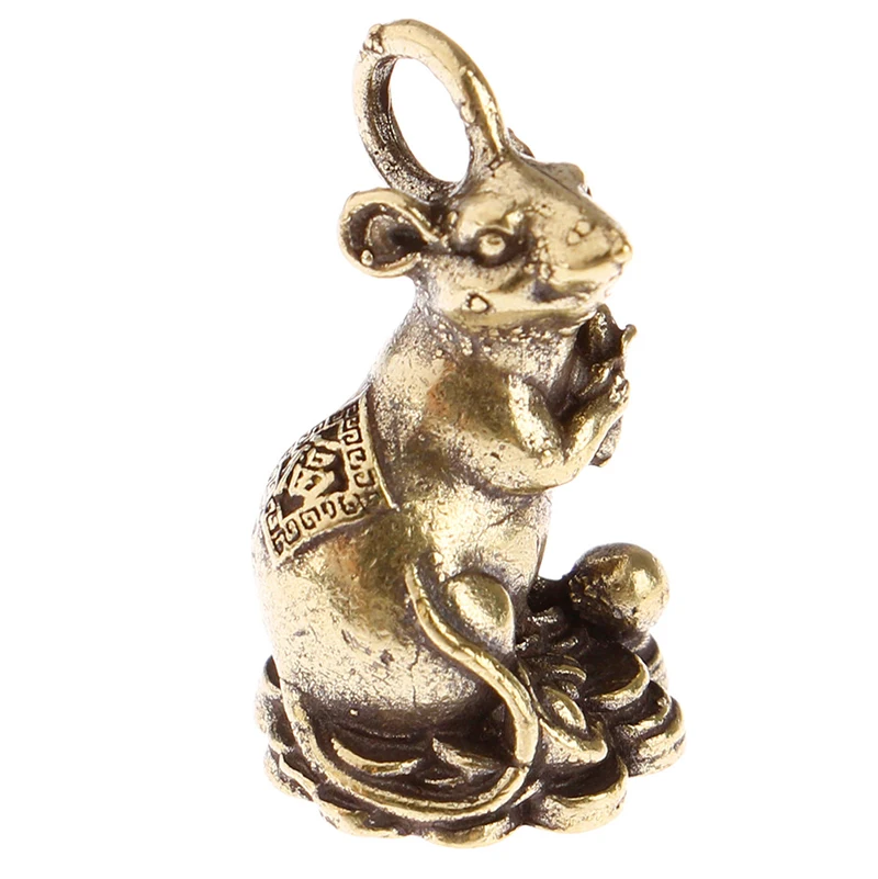 Lucky mouse rat year Desk decor Copper Wealth Rats Figurines new year gift