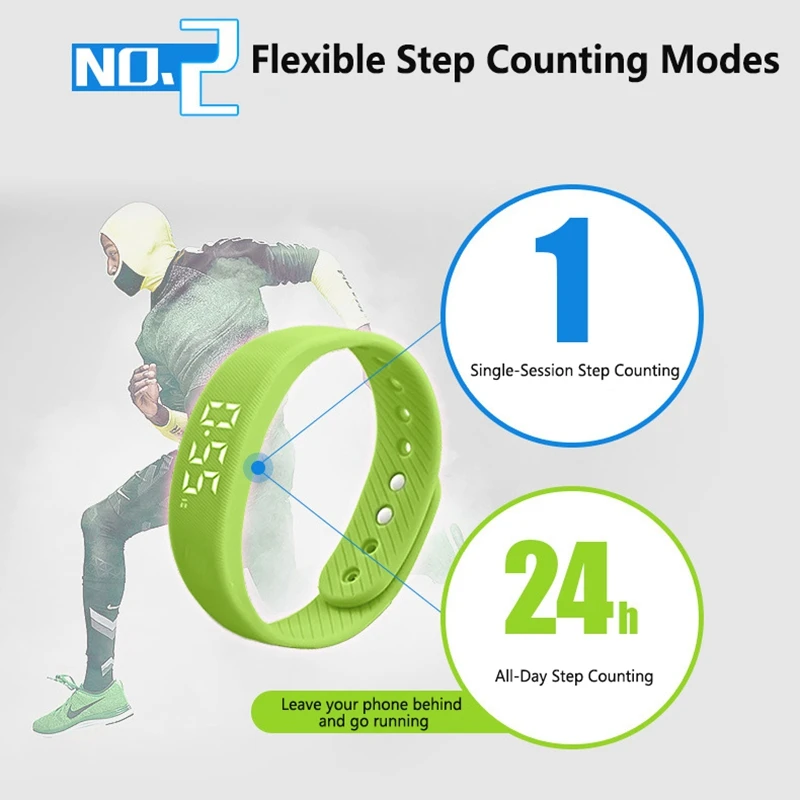 Lenovo Smart Bracelet LED Digital Waterproof Smart Band Running Pedometer Health Monitor Sleep Tracking Vibration Alarm Reminder