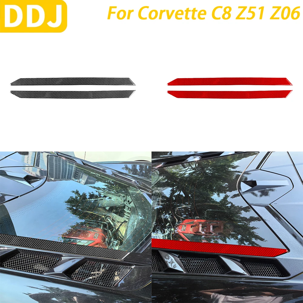 

For Chevrolet Corvette C8 Z51 Z06 Car Accessories Real Carbon Fiber Sheet Hood Engine Compartment Glass Panel Cover Trim Sticker