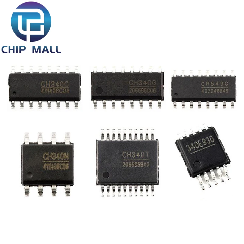 5 Pcs/lot CH340 CH340C CH340G CH340N CH340T Chip IC SOP-16 SSOP-20 SOP-8 SMD USB to UART Interface