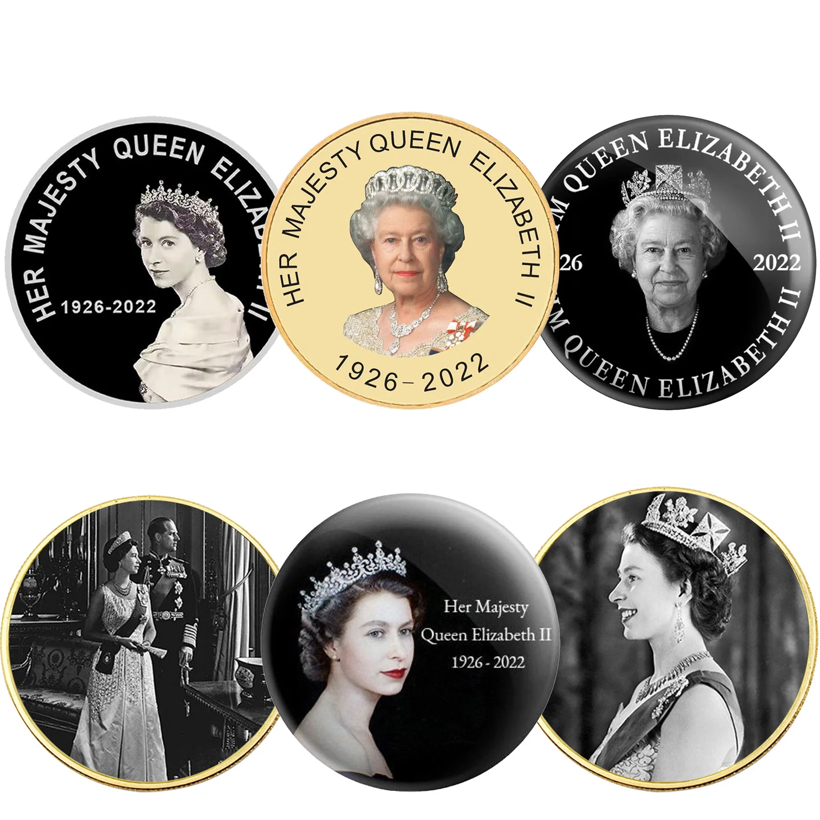 Her Majesty The Queen Elizabeth II Gold Plated Commemorative Coins Prince Philip Collectible Challenge Coin Souvenir Gift