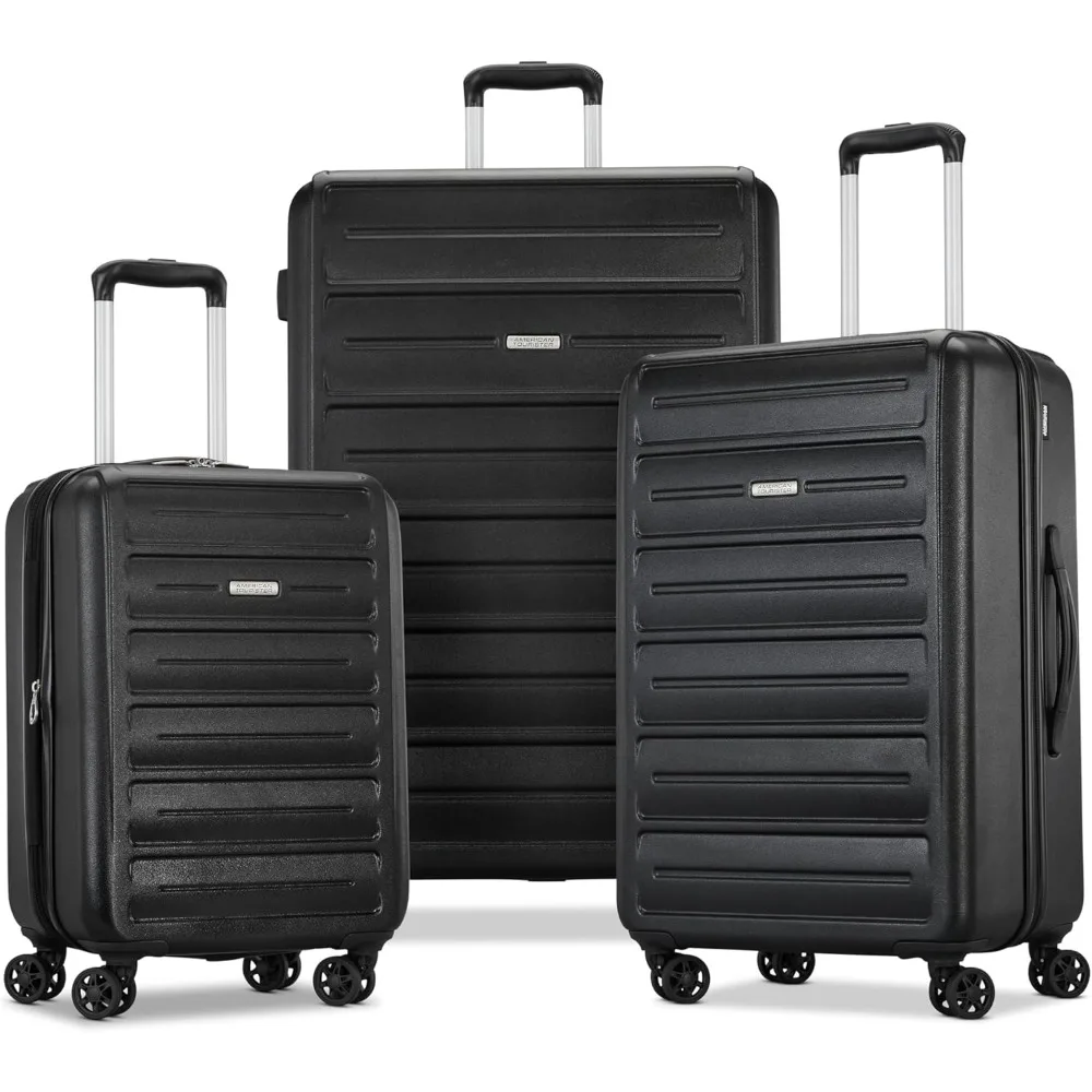 Westridge-Ensemble de bagages élaborées avec roues rotatives, noir, ensemble de 3 pièces (CO/M/L)