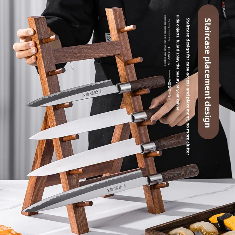 

Японский держатель для ножей Sle Sui, коммерческий кухонный многослойный деревянный нож, органайзер для хранения ножей шеф-повара