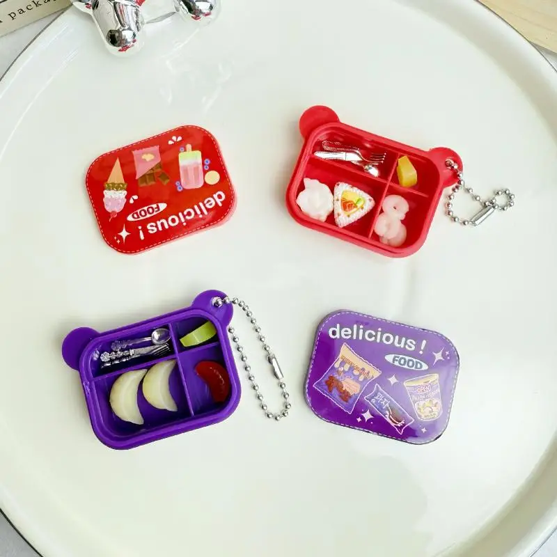1 Juego de bolsa para teléfono colgante casa de muñecas Mini fiambrera pequeña vajilla miniaturas muebles de cocina artículos accesorios decorativos