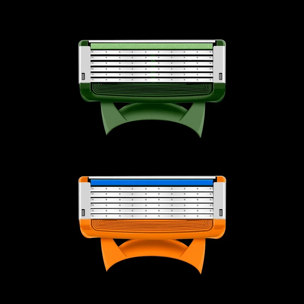 شفرة حلاقة عالية الجودة آمنة للرجال ، شفرات حلاقة من 6 طبقات ، فولاذ مقاوم للصدأ في ألمانيا ، رأس ماكينة حلاقة بديل ، 8 +