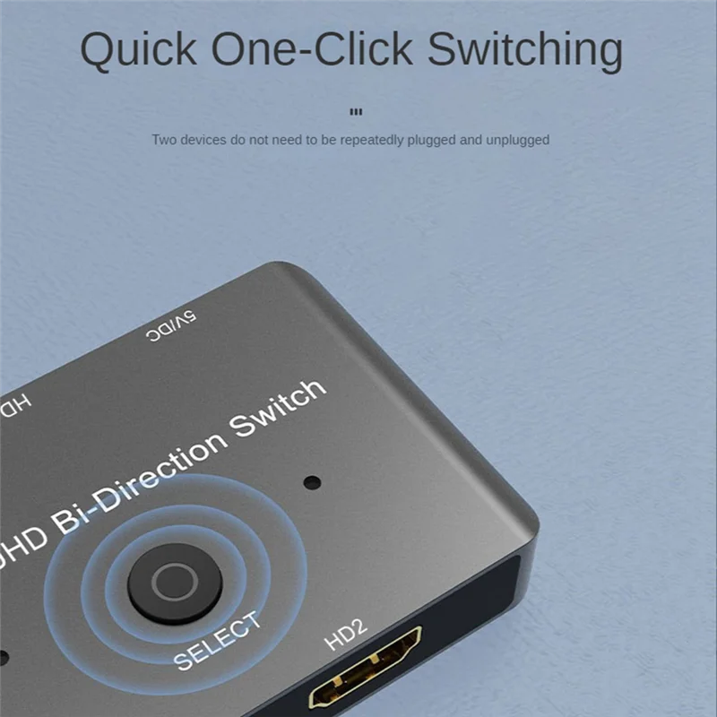 8K UHD HDMI-Compatible Switch 2 in 1 Out/1 in 2 Out Bi-Directional High Speed 48Gbps Switcher Support 8K@60Hz 4K@120Hz