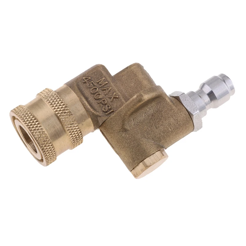 Brass Pivoting Coupler W/1/4Inch Quick Connection Attachment Gutter Cleaning Adaptor For High Pressure Washer 180 Degree