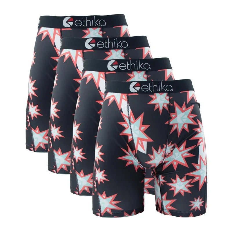 4PCs Ethika Sexy Men Underwear Boxer Shorts Fashion Printed Panties Lingerie Man Underpants Boxershorts Plus Size Boxers Briefs