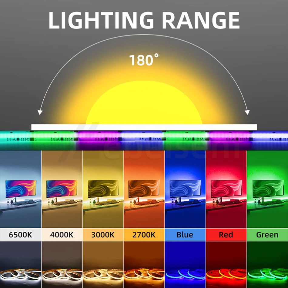 SPI RGB IC LED Light Strip WS2811 Addressable 720 LEDs Dream Color DC 12V 24V High Denstity Flexible FCOB COB Light Tape RA90