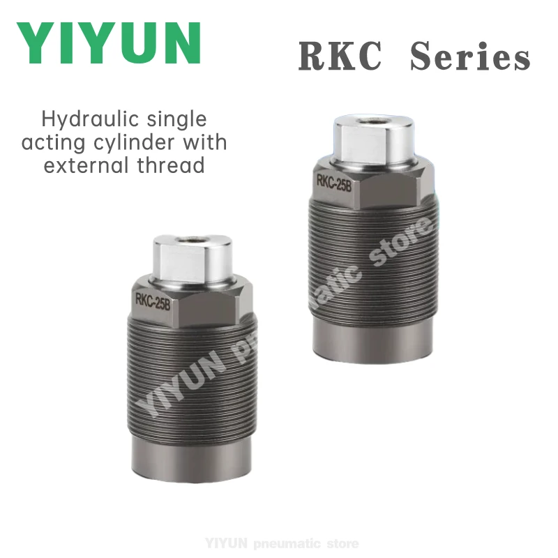 

HTC,RKC-12A,12B,16A,16B,20A,20B,25A,25B, YIYUN Пневматический, Гидравлический одноаккумуляторный пружинный цилиндр с внешней резьбой, серия RKC